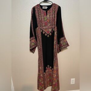 Elegant Black and Multicolor Embroidered thob